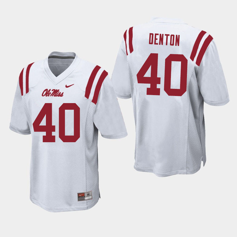 Jalen Denton Ole Miss Rebels NCAA Men's White #40 Stitched Limited College Football Jersey RRJ4858RP